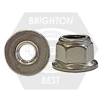 Direct From Factory M12-1.75 Nylon Flange Lock Nuts, Non-Serrated, Metric 18-8 Stainless Steel A2, Coarse (UNC), DIN 6926, Qty 50