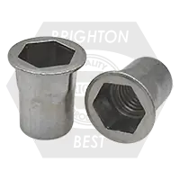 Last Chance 1/4-20 UNC (.165-.260) Aluminum 5056 Hex Rivet Nut Plain (Inch), Qty 500