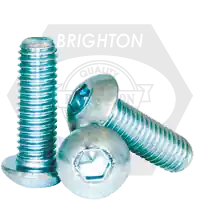 Secure Checkout M8-1.25 x 65 mm Button Head Socket Cap Screws, Metric Class 12.9, Zinc-Bake Cr+3, Full Thread, Coarse (UNC), Alloy Steel, ISO 7380, Qty 100