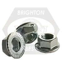 Fast Shipping M4-0.70 Hex Flange Nuts, Serrated, Metric Class 8, Zinc Cr+3, Coarse (UNC), DIN 6923, Qty 1000