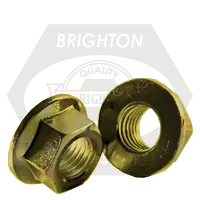 Free Returns M6-1.0 Hex Flange Nuts, Non-Serrated, Metric Class 10, Zinc-Yellow Cr+6, Coarse (UNC), DIN 6923, Qty 500