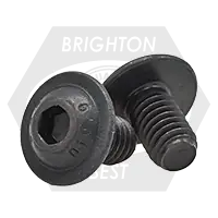 Clearance M4-0.70 x 25 mm Button Head Socket Cap Flange Screws, Metric Class 10.9, Thermal Black Oxide, Full Thread, Coarse (UNC), Qty 200