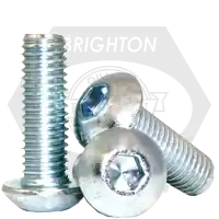 Flash Sale M4-0.70 x 20 mm Button Head Socket Cap Screws, Metric Class 10.9, Zinc-Bake Cr+3, Full Thread, Coarse (UNC), ISO 7380, Qty 100