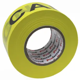 Free Returns 2.8In x 1000Ft, 0.035mm (1.3Mil) Caution Tape Proferred Yellow / Black Caution Tape, Qty 16