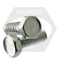 1/4"-20 x 1 1/4" Machine Screw Indented Hex Head Unslotted, Zinc Cr+3, Full Thread, Coarse (UNC), Qty 2000 Low Price