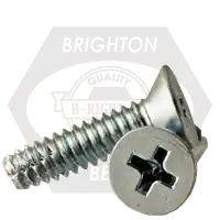 Last Chance 10-24 x 1" Thread-Cutting Screws, Phillips Flat Head, Type F, Zinc Cr+3, Full Thread, Qty 5000