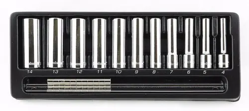 Fast Shipping 11 pc 6 Point Standard Metric Proferred 1/4" Drive Standard Metric Socket Set, Qty 1
