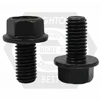 3/8"-16 x 3" Flange Screws (Frame Bolts), Indent Hex Head, Grade 8, Black Phosphate & Oil, Partial Thread, Coarse (UNC), Qty 300 Top Pick