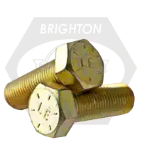 1 1/8"-7 x 8" Hex Cap Screws, Grade 8, Zinc-Yellow Bake Cr+3, Coarse (UNC), Made in USA, Qty 15 Limited Time