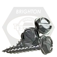 Shop Now 10-12 x 1 1/2" Self-Piercing Screws, AF=1/4, Slotted Indent Hex Washer Head HWH, Twinfast, Zinc Cr+3, Full Thread, Qty 5000