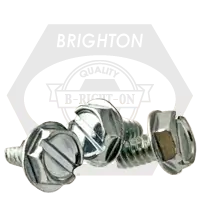 6-32 x 1" Thread-Cutting Screws, Slotted Indent Hex Washer Head HWH, Type 23(T), Zinc Cr+3, Full Thread, Qty 8000 Flash Sale