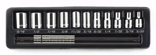 11 pc 6 Point Standard Proferred 1/4" Drive Standard SAE Socket Set, Qty 1 Best Choice