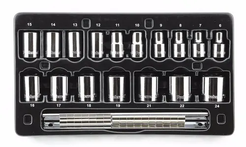 15 pc 6 Point Standard Proferred 3/8" Drive Standard SAE Socket Set, Qty 1 Reduced Price