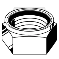 Secure Checkout M10-1.25 Nylon Insert Lock Nuts (Thin), Metric Class 8, Zinc-Yellow Cr+6, Fine (UNF), DIN 985, Qty 2500