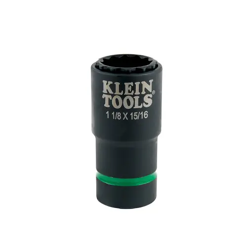 Klein Tools 66016 2-in-1 Impact Socket, 12-Point, 1-1/8 and 15/16-Inch Sale