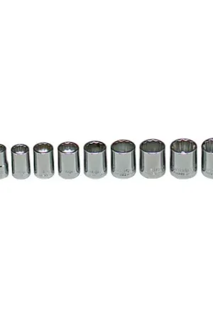 12 pc 12 Point Standard (Wrt) 3/8" Drive Metric USA 3/8" Drive Standard Metric Socket Set, Qty 1 Seasonal Sale