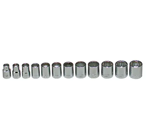 12 pc 12 Point Standard (Wrt) 3/8" Drive Metric USA 3/8" Drive Standard Metric Socket Set, Qty 1 Seasonal Sale