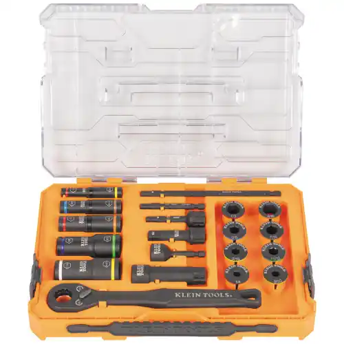 Klein Tools 65240 KNECT Impact Pass Through and Deep-Well Flip Socket Set, 20-pc Top Rated