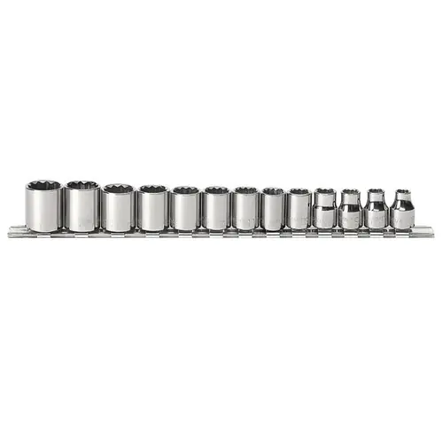 13 pc 12 Point Standard (Arm) 3/8" Drive Metric USA 3/8" Drive Standard Metric Socket Set, Qty 1 Seasonal Sale