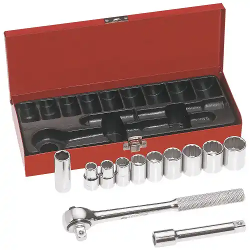 Free Returns Klein Tools 65510 1/2-Inch Drive Socket Wrench Set, 12-Piece