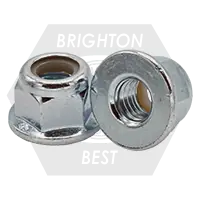 Hot Deal M16-2.00 Nylon Flange Lock Nuts, Non-Serrated, Metric Class 8, Zinc Cr+3, Coarse (UNC), DIN 6926, Qty 250
