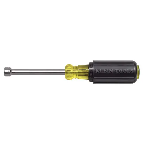 Klein Tools 630-6MM 6 mm Nut Driver, 3-Inch Hollow Shaft, Cushion-Grip Premium