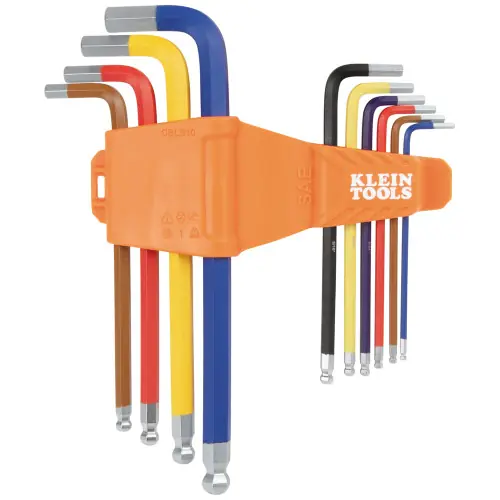Klein Tools CBLS10 Powder Coated Long Ball-End Hex Key Set, SAE, 10-Piece Order Now