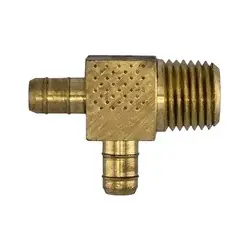 Grab Now ANDERSON METALS 07071-0404 Single Mini Barb Male Run Tee, 1/4-in Mini Barb x 1/4-in Male NPTF x 1/4-in Mini Barb, Brass