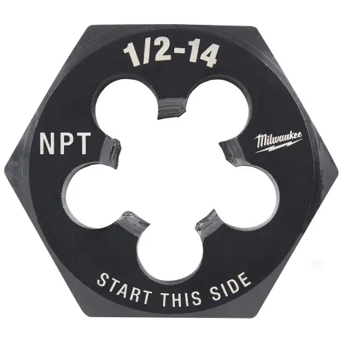 Premium Milwaukee Tool 49-57-5393 1/2"-14 NPT 2-1/6" Hex Threading Die