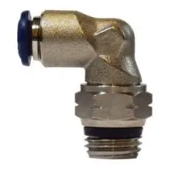 Midland Metal 20079NA 90-deg Swivel Male Elbow, 1/8-in Push-to-Connect x 1/8-in Male Global Thread Swivel, Brass, Nickel-Plated Express Delivery