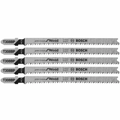 Buy Direct Bosch T308BP 5 pc. 4-5/8 In. 12 TPI Precision for Wood T-Shank Jig Saw Blades (5 Pack)