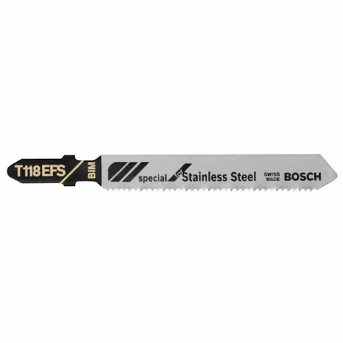 Bosch T118EFS 5 pc. 3-1/4 In. 18 TPI Basic for Stainless Steel T-Shank Jig Saw Blades (5 Pack) Express Delivery