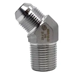 Fan Favorite STAINLESS ADAPTERS SS2503-24-24 45-deg Male Elbow, 1-1/2-in Male JIC x 1-1/2-in Male NPTF, Stainless Steel