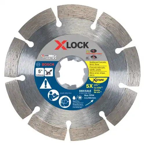 Bosch DBX541E 5 In. X-LOCK Xtreme Segmented Rim Diamond Blade New Arrival