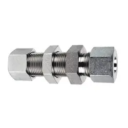 Brand New Midland Metal D2700-LN-S10-S10 Bulkhead Union, S10 Metric Bite Type x S10 Metric Bite Type, Steel