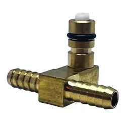 Midland Metal P-1522-000 Beverage Offset Flojet CO2 Barbed Tee with Shut-Off, 1/4-in Hose Barb x 1/4-in Hose Barb x CO2 Shut-Off, Brass Don't Miss Out