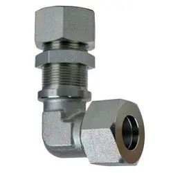 Time-Limited Midland Metal D2701-LN-S08-S08 Bulkhead Union 90-deg Elbow, S08 Metric Bite Type x S08 Metric Bite Type, Steel