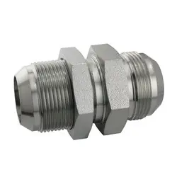 One Day Deal Midland Metal 2700-LN-20-20 Bulkhead Union with Lock Nut, 1-1/4-in Male JIC x 1-1/4-in Male JIC, Steel