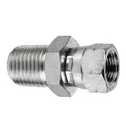 Secure Checkout Midland Metal 7034-06-06 Swivel Adapter, 3/8-in Male NPTF x 3/8-in Female BSPP Swivel, Steel