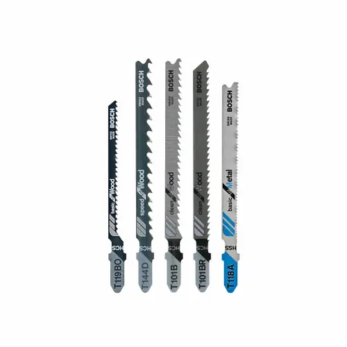 Premium Bosch T501 5 pc. T-Shank Jig Saw Blade Set for Wood and Metal (5 Pack)