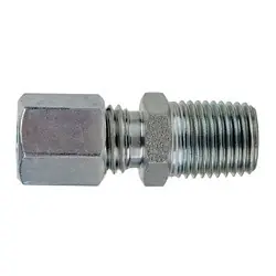 Order Now Midland Metal D7404-L10-06 Male BSPT DIN Adapter, L10 Metric Bite Type x 3/8-in Male BSPT, Steel, Trivalent Chromium Zinc-Plated