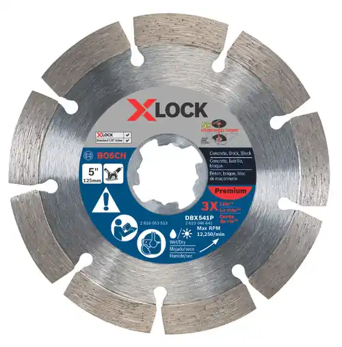 Bosch DBX541P 5 In. X-LOCK Premium Segmented Rim Diamond Blade Best Seller