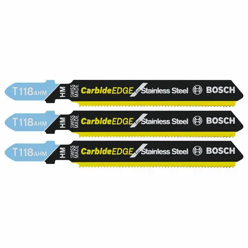 Bosch T118AHM3 3 pc. 3-1/4 In. 24 TPI Carbide Edge for Stainless Steel T-Shank Jig Saw Blades (3 Pack) Hot Deal