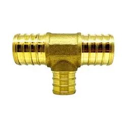 Last Chance Midland Metal 35050 Reducing Tee, 3/4-in PEX x 3/4-in PEX x 1-in PEX, Lead-Free Brass