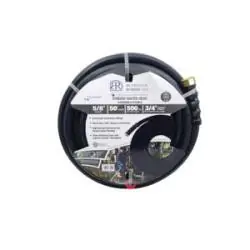 Buchanan Rubber OPPWB-063-150GH50 Water Hose with Fittings, 5/8 in Nominal, 50 ft L, 150 psi, Rubber Tube, Black Last Chance