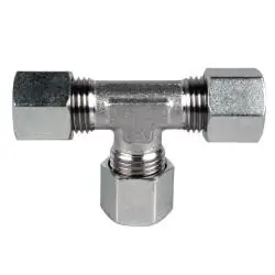 Midland Metal D2603-L08-L08-L08 Union Tee, L08 Metric Bite Type x L08 Metric Bite Type x L08 Metric Bite Type, Steel Sale