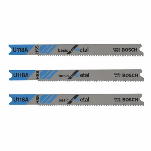 Today Only Bosch U118A3 3 pc. 3-1/8 In. 17-24P TPI Basic Metal Cutting U-shank Jig Saw Blades (3 Pack)