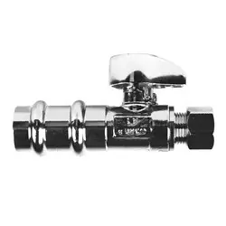 Bargain Midland Metal 746570MH Press Fit Straight Supply Stop, 1/2-in Press x 3/8-in Compression, Brass Body, Chrome-Plated