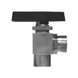 Clearance Midland Metal 46889 Angle Ball Valve, 1/4 x 1/4 in Nominal, MPT x MPT, Brass Body