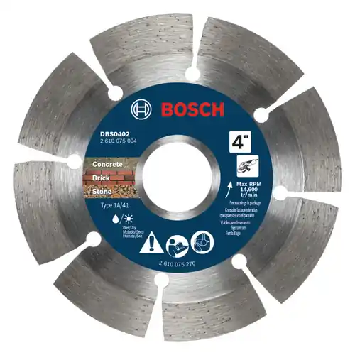 Fresh Stock Bosch DBS0402 4 In. Premium Segmented Rim Diamond Blade for Universal Rough Cuts